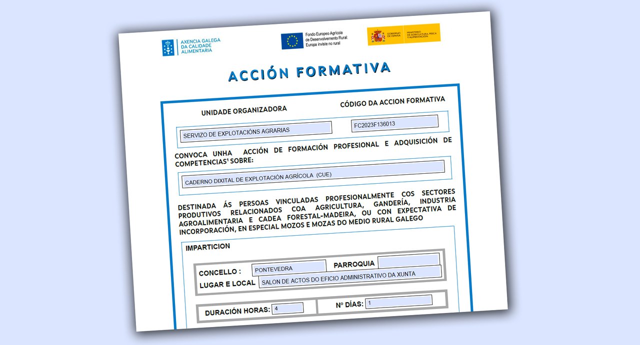Jornada sobre el cuaderno digital de explotación agrícola el 15 de noviembre en Pontevedra