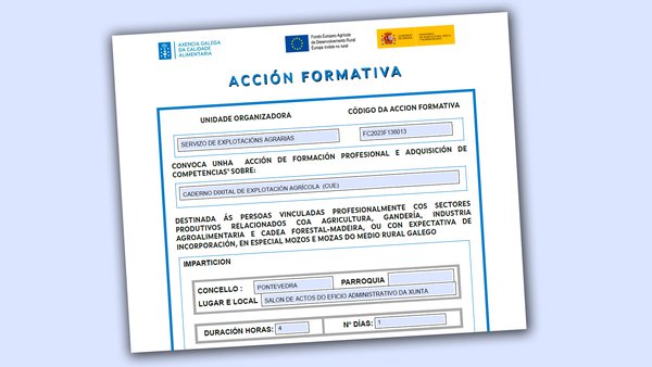 Jornada sobre el cuaderno digital de explotación agrícola el 15 de noviembre en Pontevedra