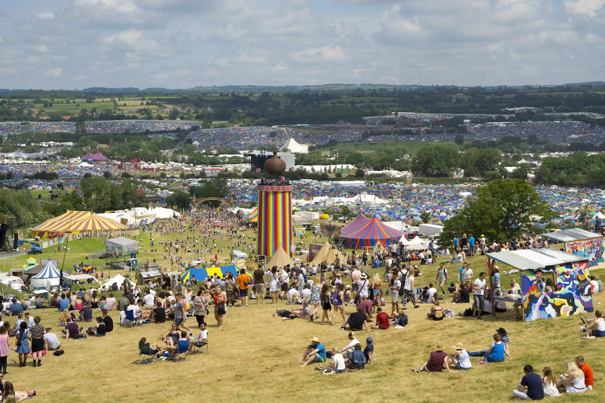 vista aérea de Glastonbury en 2015